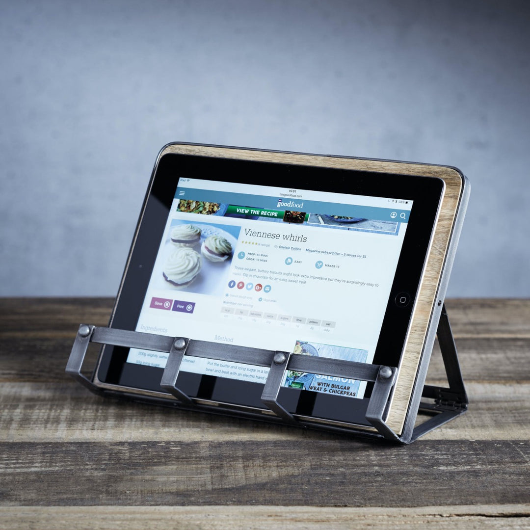 Industrial Kitchen Cookbook Stand & Tablet Holder