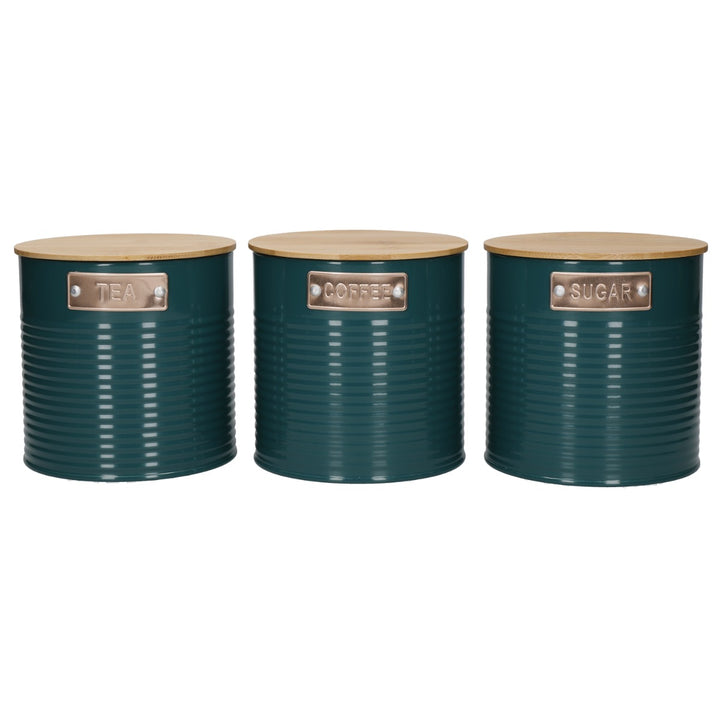 KitchenCraft Teal Tea, Coffee & Sugar Storage Canister Set