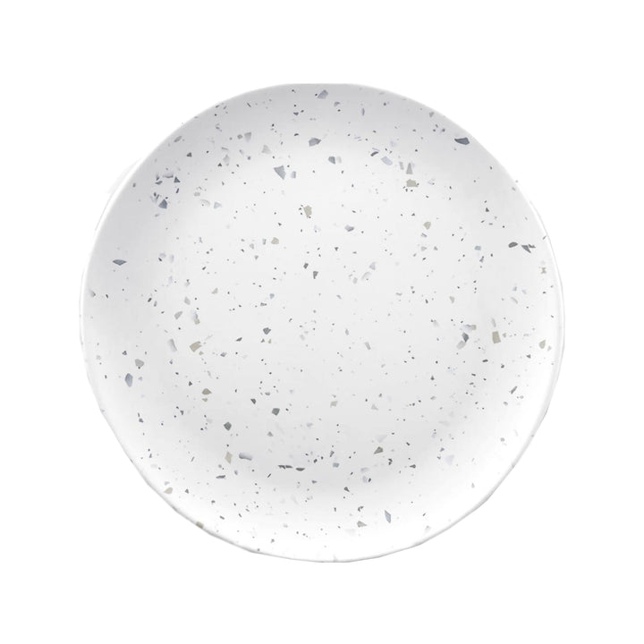 White Terrazzo Melamine Dinner & Side Plate Set