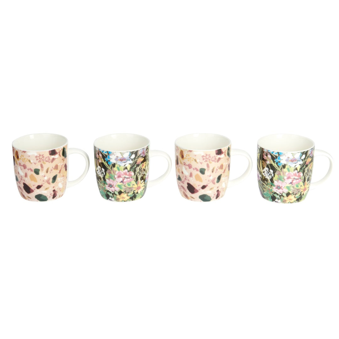 KitchenCraft Terrazzo Floral Barrel Mug Set