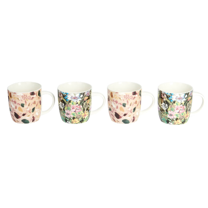 KitchenCraft Terrazzo Floral Barrel Mug Set