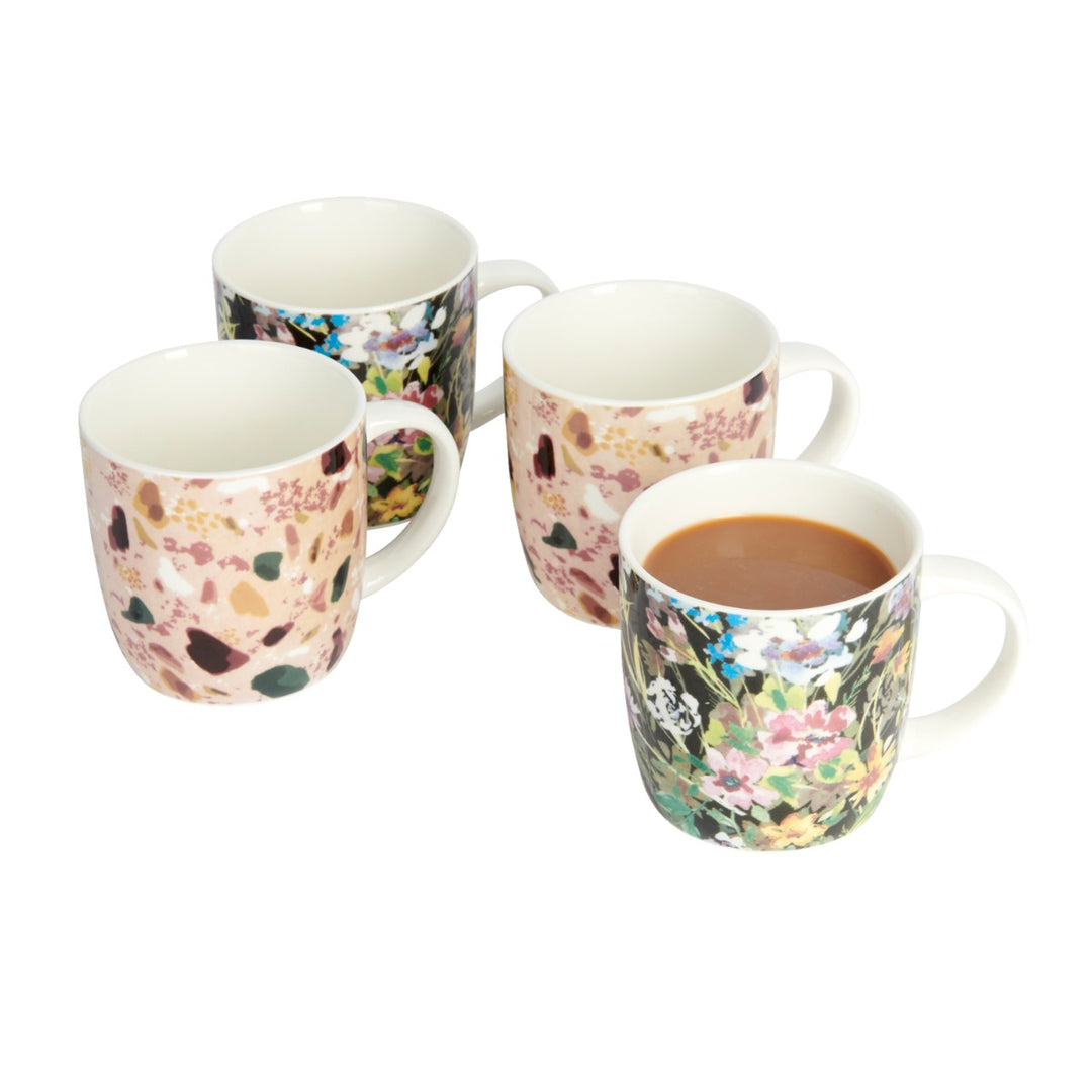 KitchenCraft Terrazzo Floral Barrel Mug Set