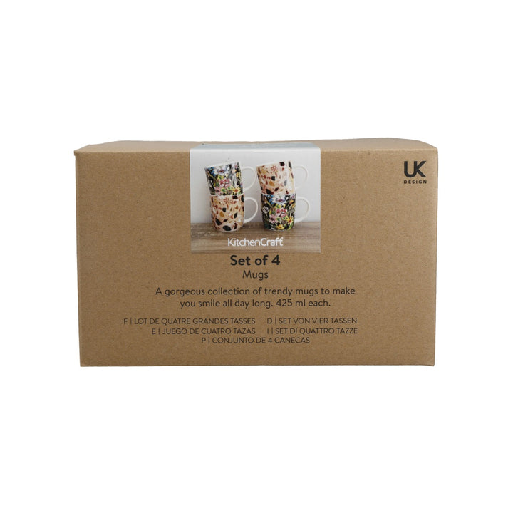 KitchenCraft Terrazzo Floral Barrel Mug Set