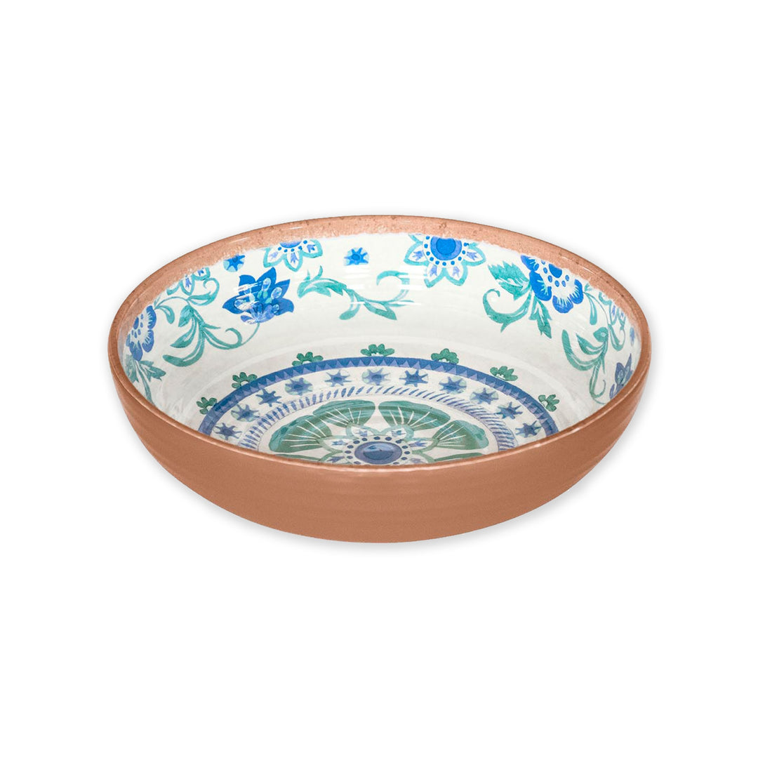 Turquoise Floral Melamine Dinnerware Set