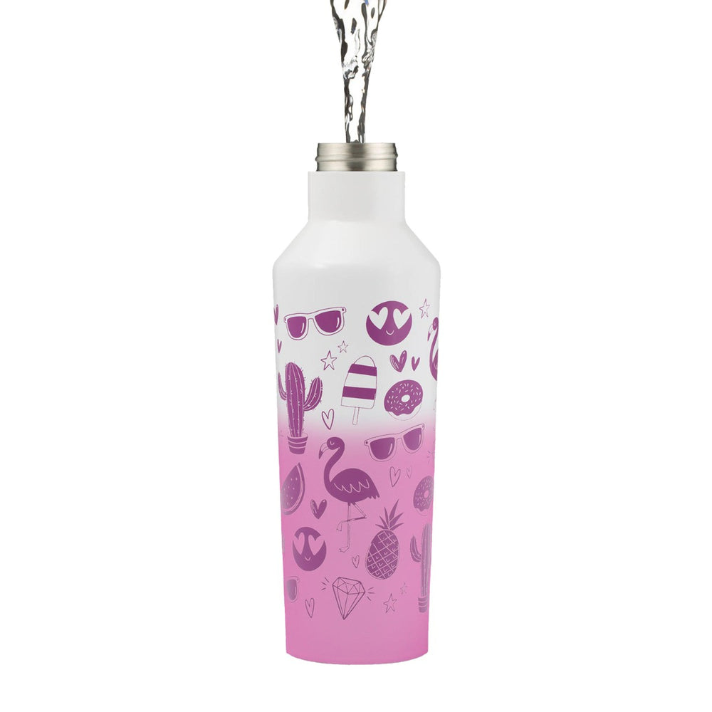 Insulated water bottle with removable cap and heat changing element