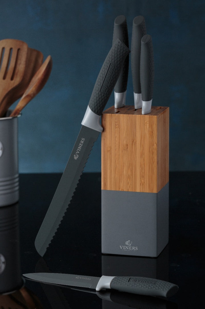 Viners Horizon Grey Knife Block