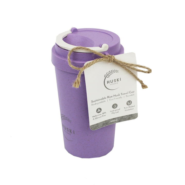 Huski Home Violet Purple Rice Husk Travel Cup - 400ml