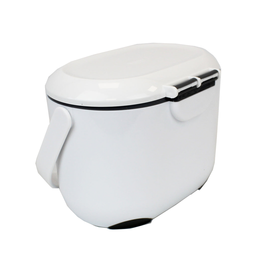 White & Grey Addis 2.5L Kitchen Food Waste Caddy - Back