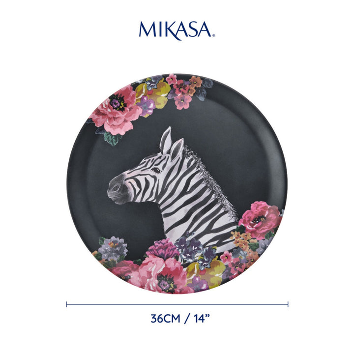 Mikasa Wild At Heart Round Serving Tray - Zebra