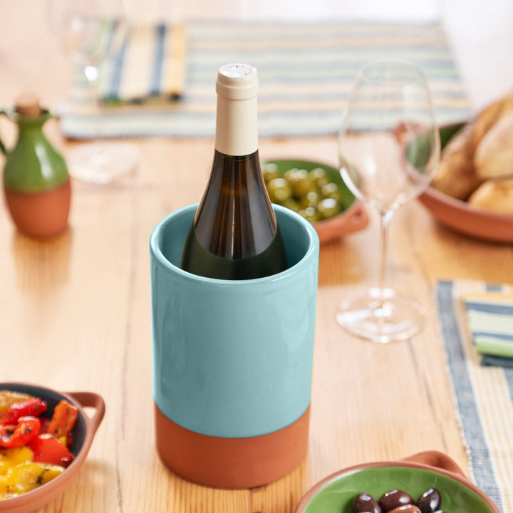 Dexam Sintra Terracotta Wine Cooler - Duck Egg Blue