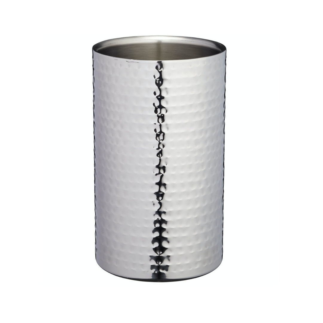 BarCraft Hammered-Steel Silver Wine Cooler