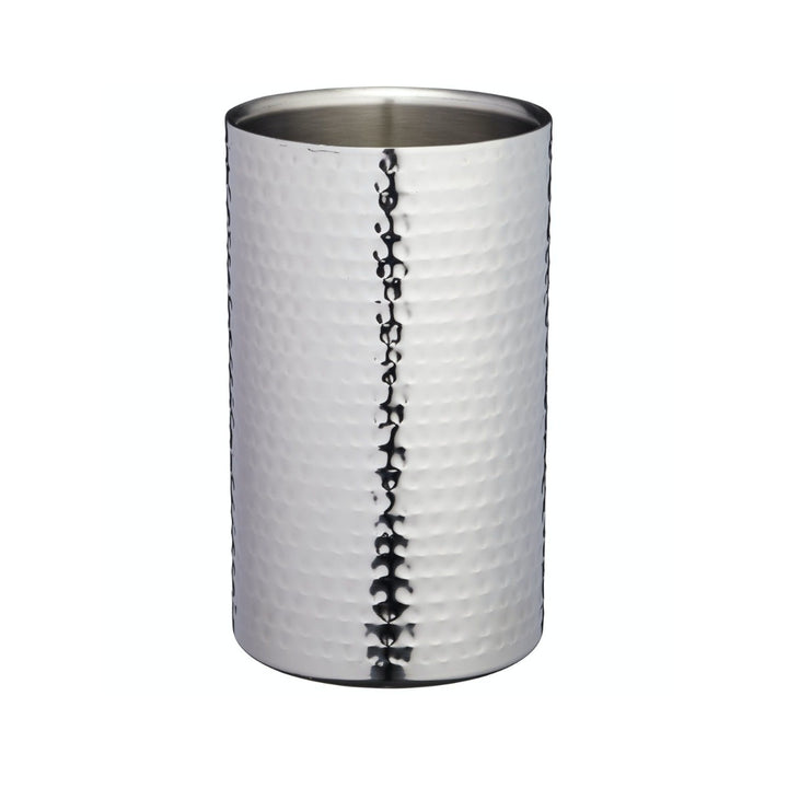 BarCraft Hammered-Steel Silver Wine Cooler