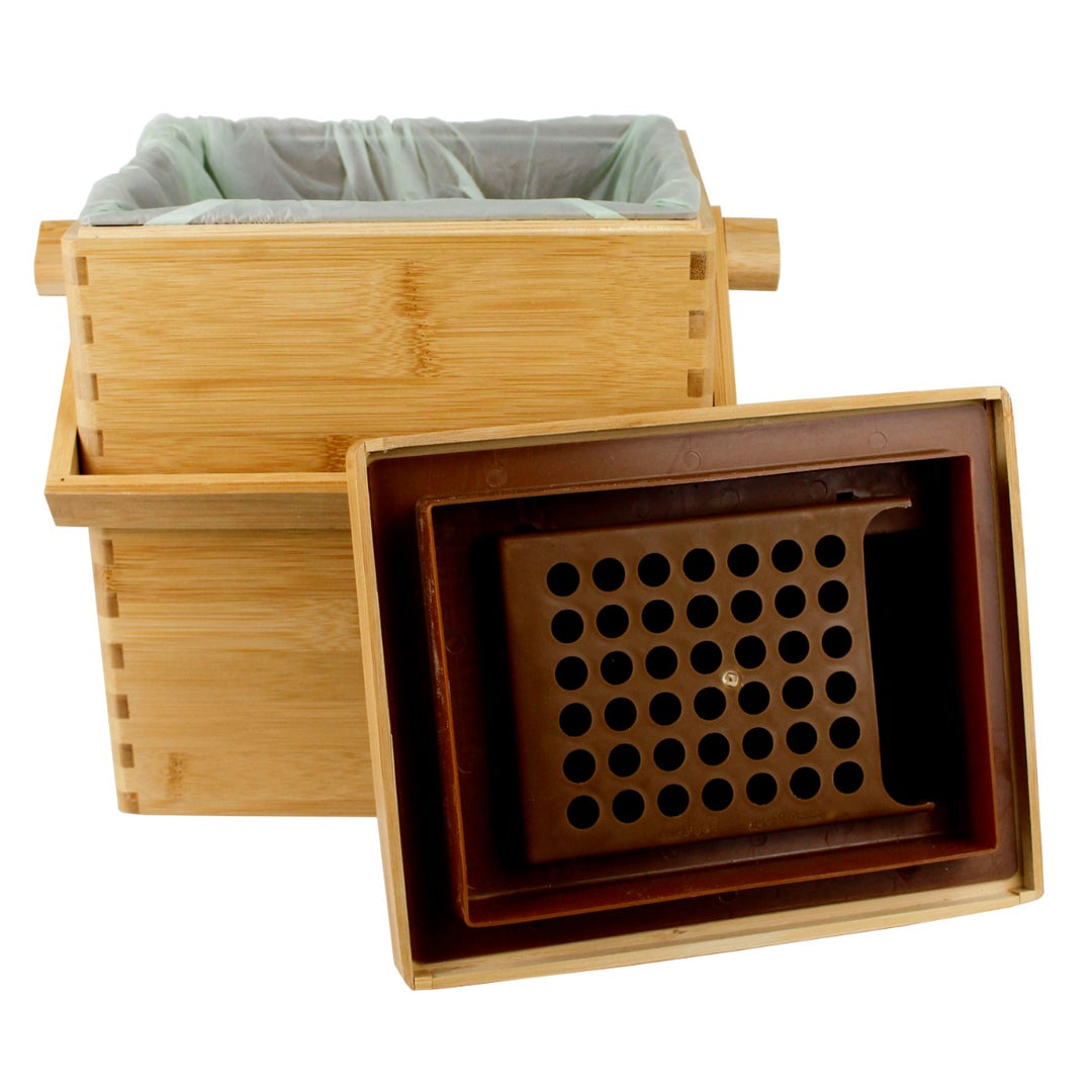 Wooden Bamboo Compost Caddy