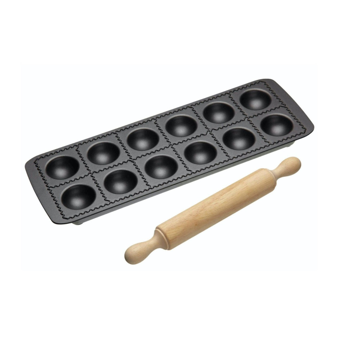 World Of Flavours Ravioli Tray & Rolling Pin