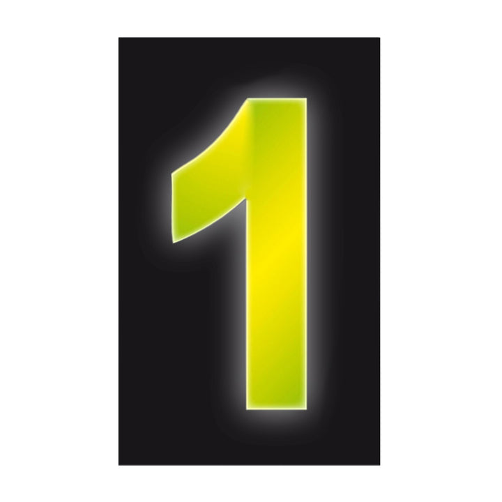 Wheelie Bin/Recycling Box Number Sticker Label - High Viz Yellow