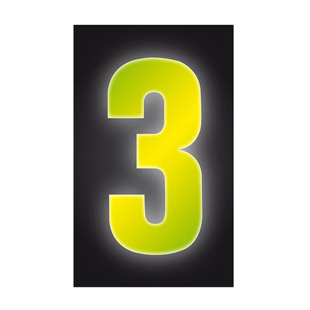 Wheelie Bin/Recycling Box Number Sticker Label - High Viz Yellow