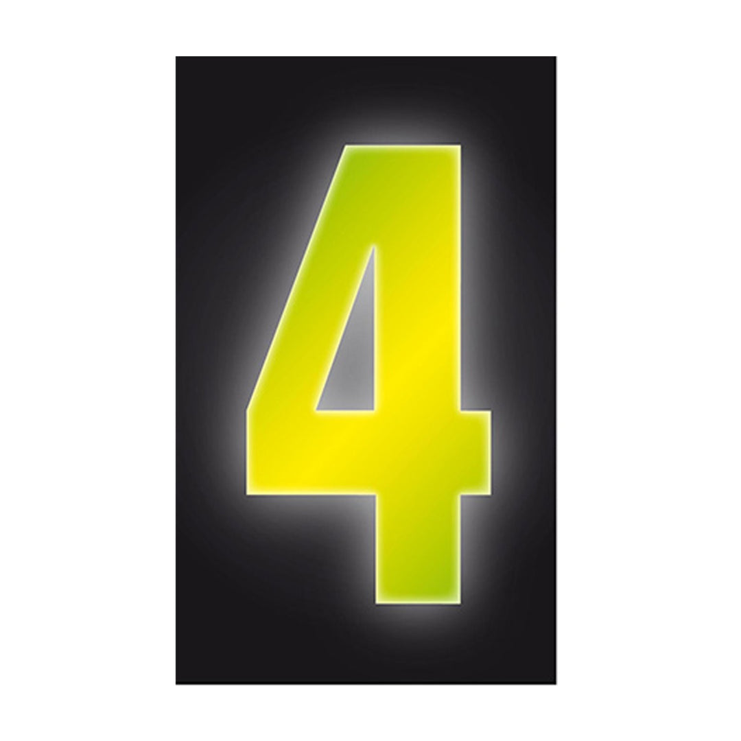 Wheelie Bin/Recycling Box Number Sticker Label - High Viz Yellow