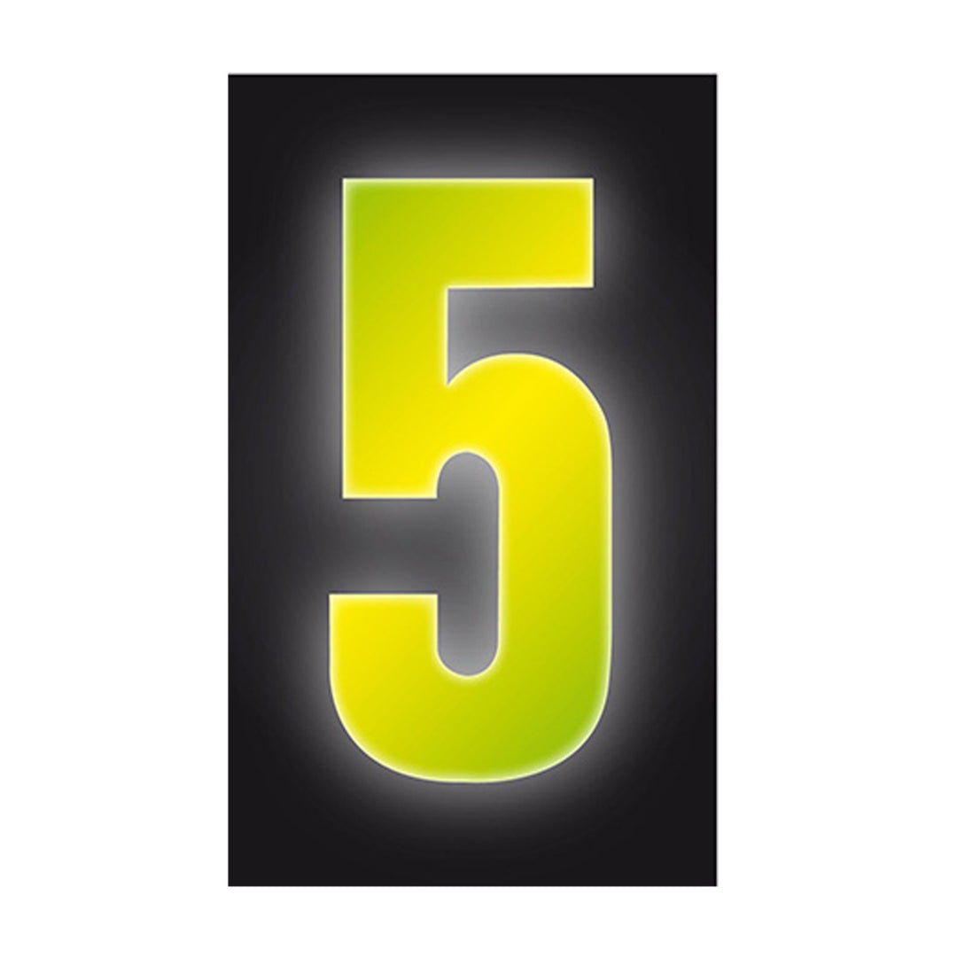 Wheelie Bin/Recycling Box Number Sticker Label - High Viz Yellow