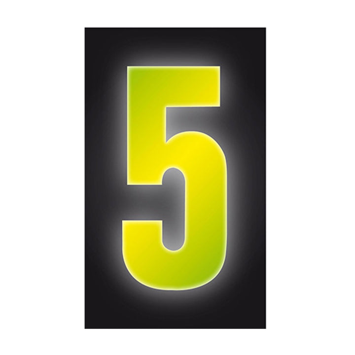 Wheelie Bin/Recycling Box Number Sticker Label - High Viz Yellow