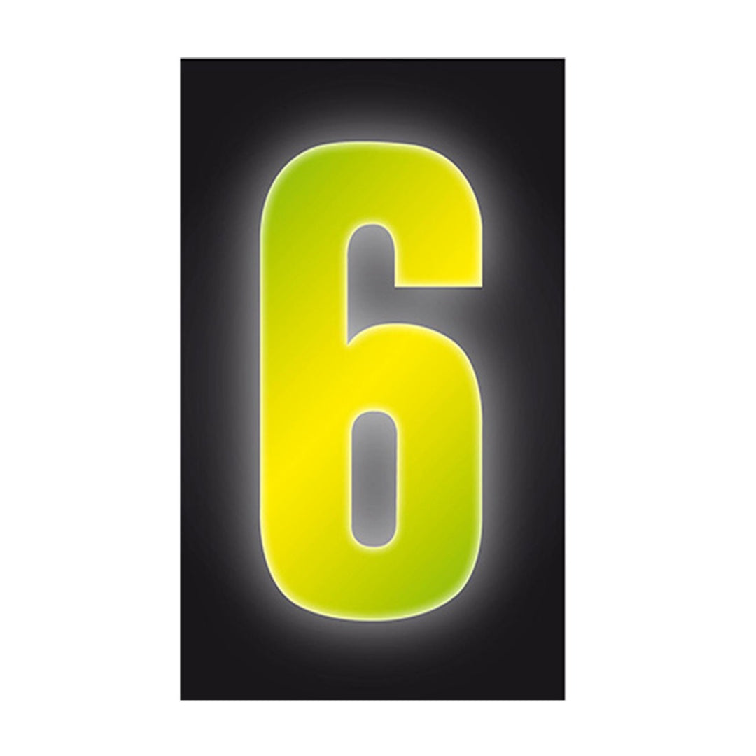 Wheelie Bin/Recycling Box Number Sticker Label - High Viz Yellow