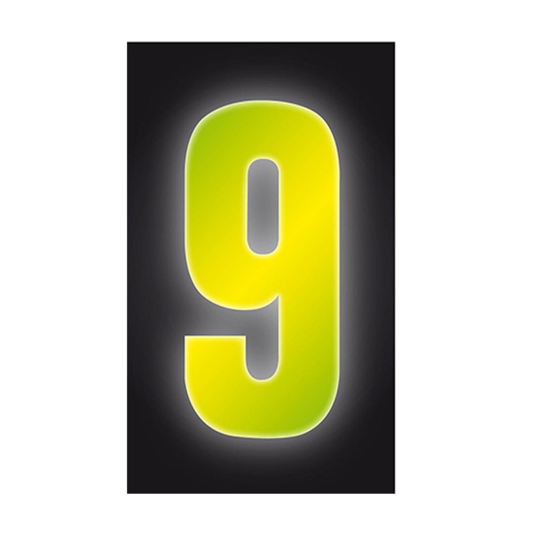 Wheelie Bin/Recycling Box Number Sticker Label - High Viz Yellow