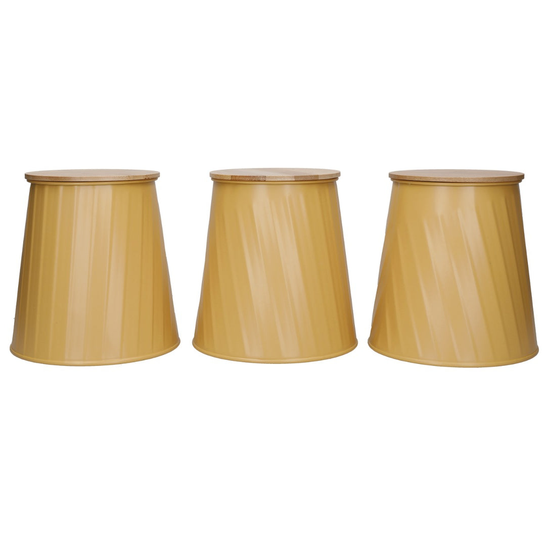 KitchenCraft Yellow 3 Piece Storage Canister Set