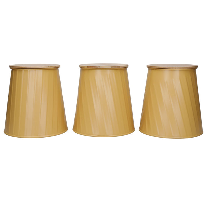 KitchenCraft Yellow 3 Piece Storage Canister Set