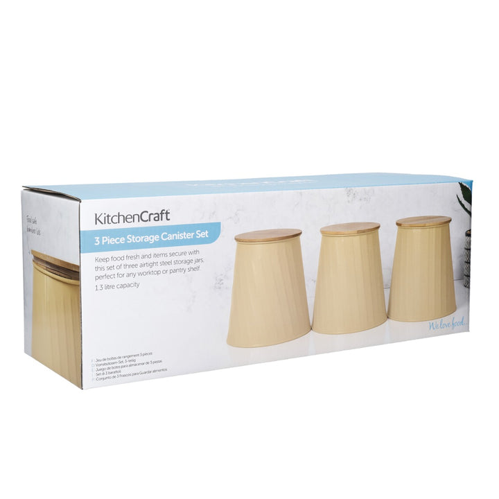 KitchenCraft Yellow 3 Piece Storage Canister Set