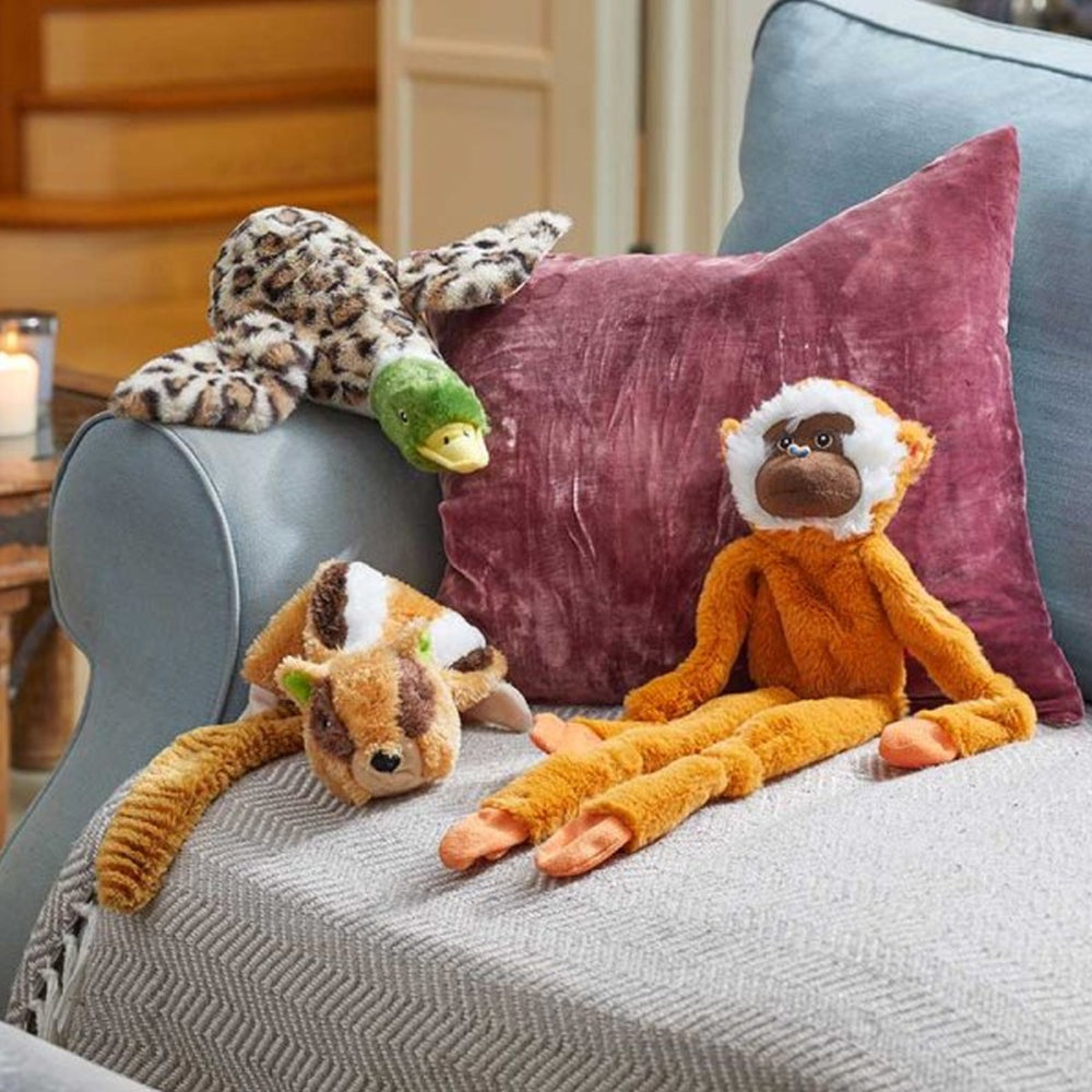  made from soft fabric with crinkly material and squeaker built within.