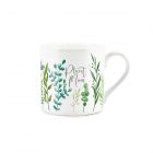 Purely Home Bone China Green Foliage Mug