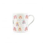 Colourful rainbow printed small china mug