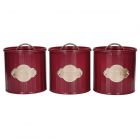 KitchenCraft 3 Piece Storage Canister Set - Burgundy