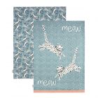 Dexam Meow Cat Print Recycled Cotton Tea Towels