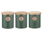 Living Tea, Coffee & Sugar Canister Set - Green