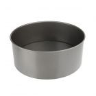 large round deep cake baking pan with loose base design and non stick coating