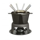 Masterclass Iron Enamelled Fondue Set - Black