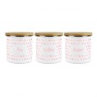 Purely Home Kitchen Polka Dots Pink Storage Canister Set