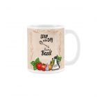 Purely Home Ceramic Soup of the Day Mug - Tomato & Basil Red