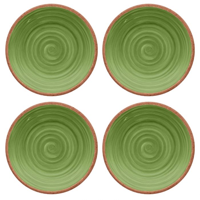 Rustic Swirl Green Melamine Side Salad Plates Set For 4 Available With Free Delivery Auntie Morags