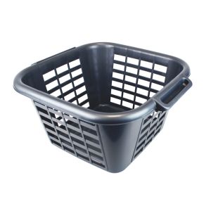 Addis 24L Square Laundry Basket - Metallic Grey