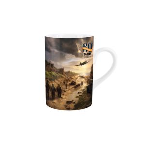 a ceramic mug commemorating the 80th anniversary of the D-Day world war 2 beach landings