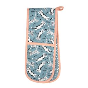 Dexam Meow Cat Print Recycled Cotton Double Oven Glove