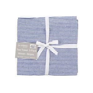 Le Chateau Woven Stripe Tea Towel Set - Blue