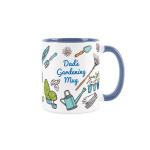 Dads gardening mug text printed on a durable mug