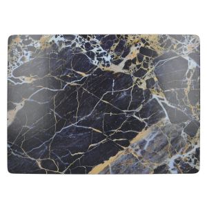 Set of 4 large premium placemats with a cork backing and a lacquer finish, featuring a navy marble print.