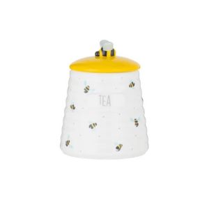tea storage container with bee print