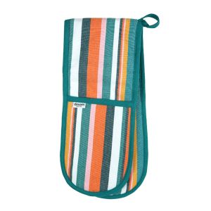 Dexam Stripe Recycled Cotton Double Oven Glove - Teal